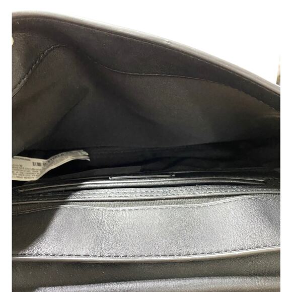Zara Basics Black Shoulder Bag with Fold Over Flap Gray and Taupe NEW - Picture 5 of 8